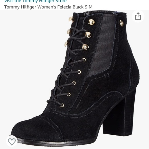 Shoes - Tommy Hilfiger Women's Felecia Black Suede 8.5 M